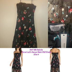 NWT BB Dakota Let's Dance Mesh Maxi Dress Size 4